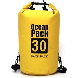 Waterdichte Tas - Dry bag - 30L - Geel - Ocean Pack - Dry Sack - Survival Outdoor Rugzak - Drybags - Boottas - Zeiltas