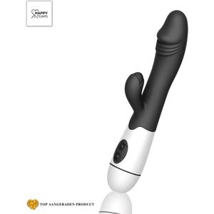 Clitoris En G-spot Stimulator voor vrouwen met extra stimulatie | Fijne orgasmes | Realistische eikel  | Krachtige Vibrator | Duo Vibrator | 30 standen | 19.5cm | Zwart |
