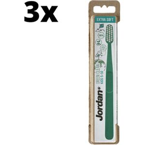 3x Jordan Tandenborstel Green Clean Kids Extra Soft - Voordeelverpakking