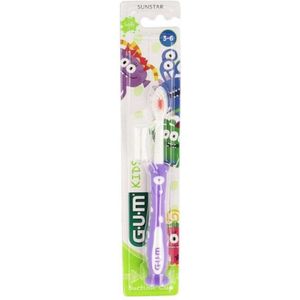 8 x GUM Kids Tandenborstel (2+ jaar) Roze/Paars