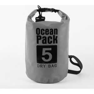 Waterdichte Tas - Dry bag - 5L - Grijs - Ocean Pack - Dry Sack - Survival Outdoor Rugzak - Drybags - Boottas - Zeiltas