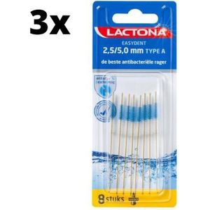 Lactona Easydent A - 2.5-5.0mm - 3 x 8 stuks - Voordeelverpakking