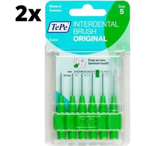 TePe Ragers Groen 0,8mm - 2 x 6 stuks - Voordeelverpakking