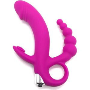 Happy Tears | Realistische penis met prostaatvibrator en een clitoris stimulator | Ckietelaar | Anaal dildo | Vibrator | Cockring anaal of dubbel vaginaal | Gspot vibrator | Unisex | Roze