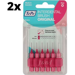 TePe Ragers Roze 0,4mm - 2 x 6 stuks - Voordeelverpakking