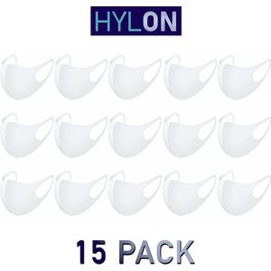 Neopreen Mondmasker - Wit - 15 PACK - Wasbaar - Herbruikbaar - By HYLON