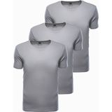 Ombre - Heren T-Shirt - Grijs - Ronde Hals - 3 Stuks
