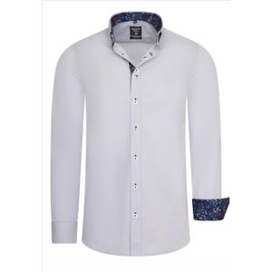 RustyNeal - Herenoverhemd - Grijs - Harde Kraag - Katoen