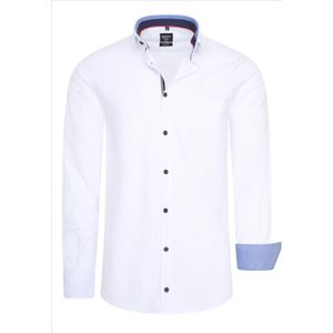 Rusty Neal - Overhemd - Wit - 97% Katoen 3% Lycra