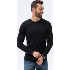 Edoti - Heren Sweater - Zwart - Aansluitend - Ronde Halslijn