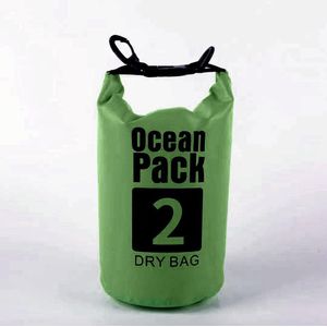 Waterdichte Tas - Dry bag - 2L - Groen - Ocean Pack - Dry Sack - Survival Outdoor Rugzak - Drybags - Boottas - Zeiltas