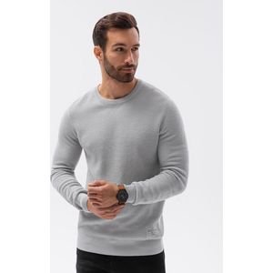 Edoti - Heren Sweater - Grijs - Klassiek - Ronde Hals