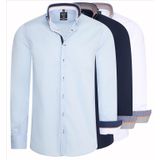 RustyNeal - Herenoverhemd - Lichtblauw - Harde Kraag - Katoen