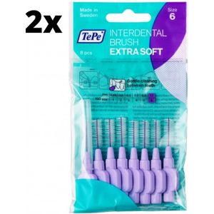 TePe Extra Soft Lichtlila 1,1mm - 2 x 8 stuks - Voordeelverpakking
