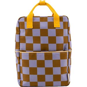 Sticky Lemon rugzak Farmhouse L Checkerboard lila/bruin