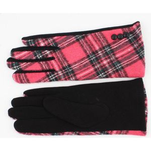 Indini - Handschoenen - Winter - Handschoen - Zwart - Roze - Geruit