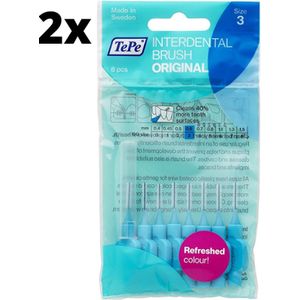 TePe Ragers Blauw 0,6mm - 2 x 8 stuks - Voordeelverpakking