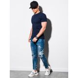 Ombre - Heren T-shirt - Shirt - Navy - Casual