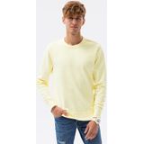 Ombre - Heren Sweater - Geel - Afgewerkt Met Boord - Ronde Halslijn