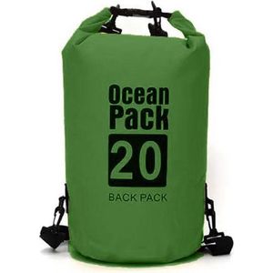 Waterdichte Tas - Dry bag - 20L - Groen - Ocean Pack - Dry Sack - Survival Outdoor Rugzak - Drybags - Boottas - Zeiltas