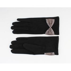 Indini - Handschoenen - Winter - Handschoen - Zwart - Snake Print Strikje