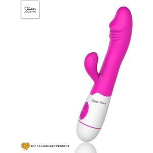 Clitoris En G-spot Stimulator voor vrouwen met extra stimulatie | Fijne orgasmes | Realistische eikel  | Krachtige Vibrator | Duo Vibrator | 30 standen | 19.5cm | Roze |