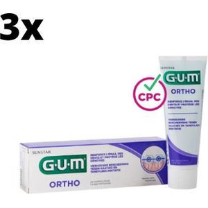 GUM Ortho Tandpasta - 3 x 75 ml - Voordeelverpakking