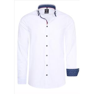 RustyNeal - Herenoverhemd - Wit - Dubbele Kraag - Katoen