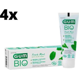 GUM Bio Tandpasta Fresh Mint/Aloe Vera - 4 x 75ml - Voordeelverpakking