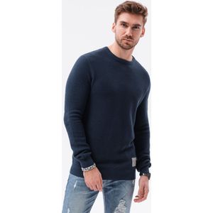 Edoti - Heren Sweater - Navy - Klassiek - Ronde Hals