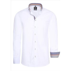 RustyNeal - Herenoverhemd - Wit - Harde Kraag - Katoen