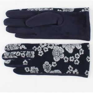 Indini - Handschoenen - Winter - Handschoen - Blauw met Bloemen Prints - Winter
