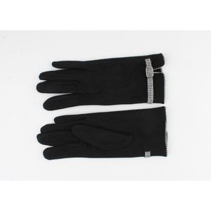 Indini - Handschoenen - Winter - Handschoen Zwart met Pied de poule geruit biesje - Winter
