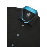 Overhemd - Zwart - 60% Katoen 37% Polyester 3% Elastaan