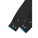 Overhemd - Zwart - 60% Katoen 37% Polyester 3% Elastaan