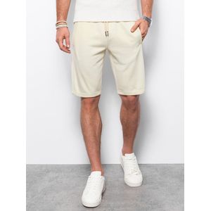 Ombre - Joggingshort Heren - Creme - Steekzakken - Koordsluiting