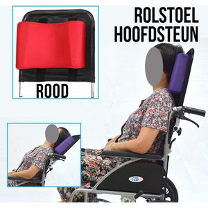 Allernieuwste® Rolstoel Hoofdsteun Universeel - Opvouwbaar - Kleur Rood