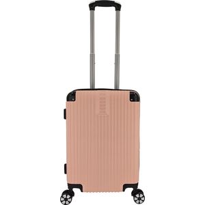SB Travelbags Handbagage koffer 55cm 4 dubbele wielen trolley - Licht Roze