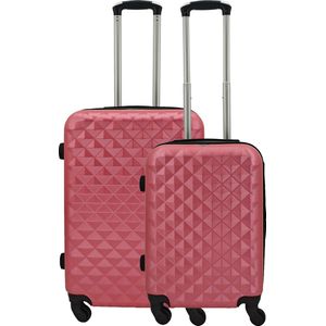 SB Travelbags kofferset - 2 delige 'Expandable' koffer - Roze - 65cm/55cm