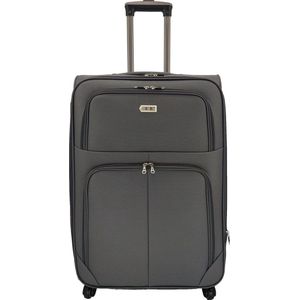 SB Travelbags bagage stoffen koffer 75cm 4 wielen trolley - Grijs