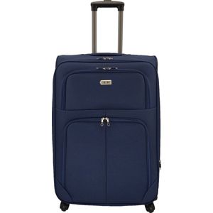 SB Travelbags bagage stoffen koffer 75cm 4 wielen trolley - Blauw