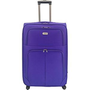 SB Travelbags bagage stoffen koffer 75cm 4 wielen trolley - Paars