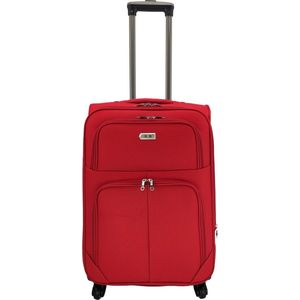 SB Travelbags Bagage stoffen koffer 65cm 4 wielen trolley - Rood