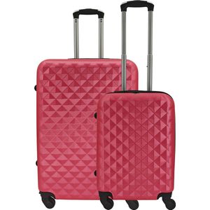 SB Travelbags kofferset - 2 delige 'Expandable' koffer - Roze - 70cm/55cm