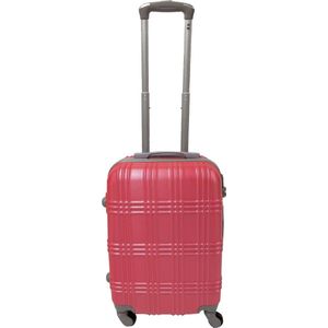 Handbagage koffer 55cm 4 wielen trolley - Roze