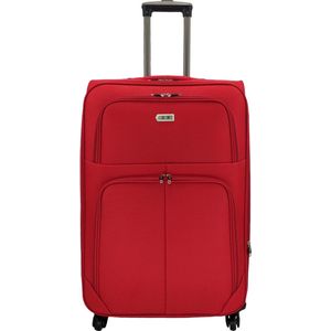 SB Travelbags bagage stoffen koffer 75cm 4 wielen trolley - Rood