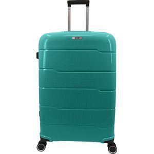 SB Travelbags 'Expandable' bagage koffer 75cm 4 dubbele wielen trolley - Aqua Blauw