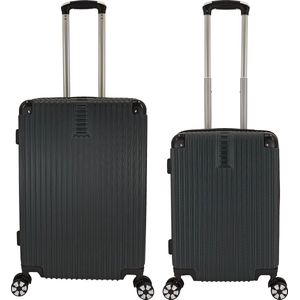 SB Travelbags 2 delige bagage kofferset 4 dubbele wielen trolley - Donker Groen - 65cm/55cm