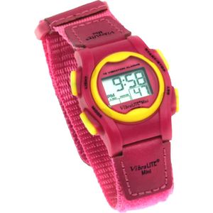 Alarmhorloge-plashorloge Mini - tot wel 12 alarmmomenten per dag - roze / geel