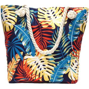 Beach shopper/strandtas met gevlochten handvatten van touw